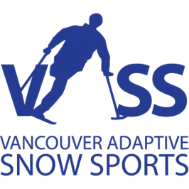 Vancouver Adaptive Snow Sports (VASS) logo featuring a skier using adaptive equipment.